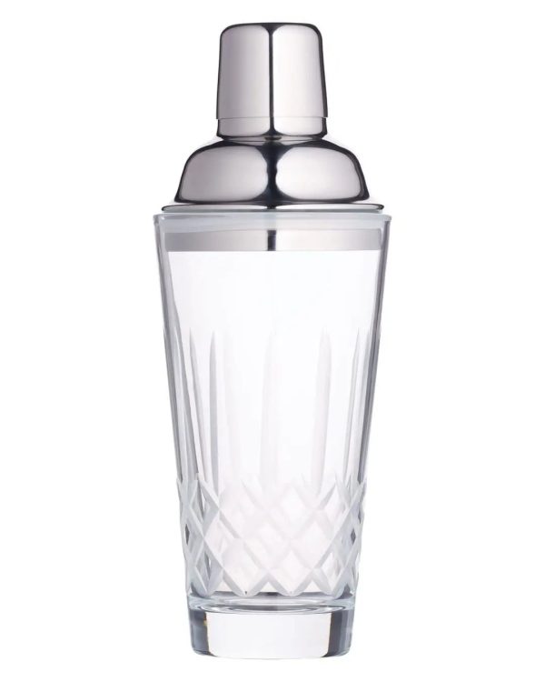 BarCraft Cut-Glass Cocktail Shaker with Stainless Steel Strainer, 350 ml Online Sale