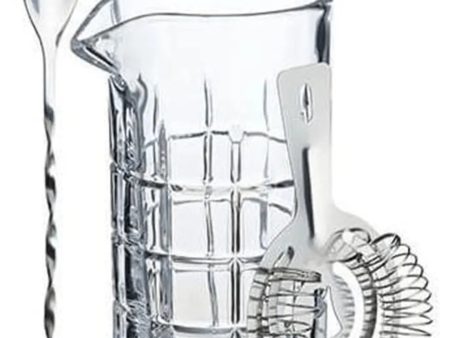 BarCraft Cocktail Mixing Glass And Strainer Set For Sale