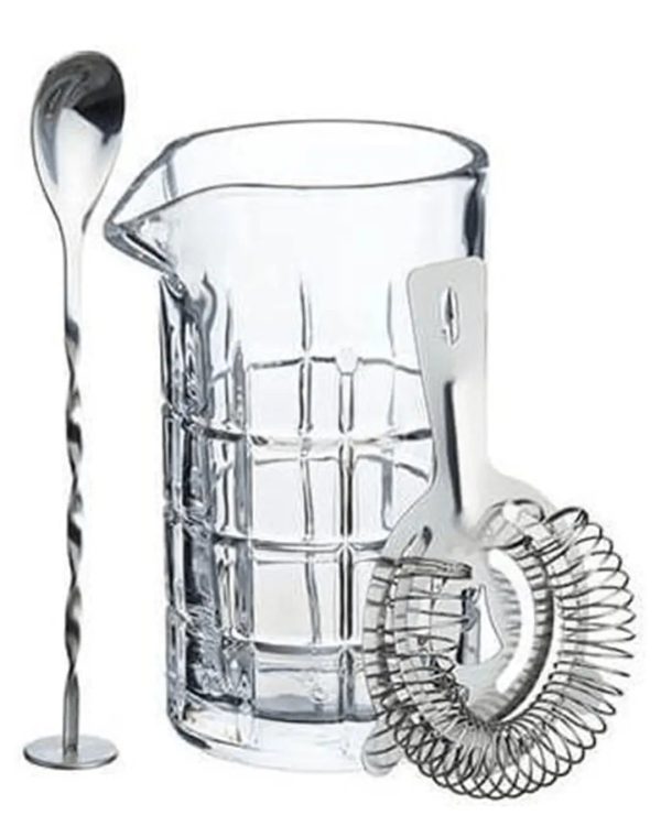 BarCraft Cocktail Mixing Glass And Strainer Set For Sale