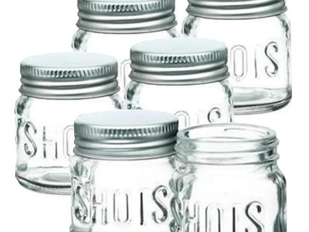 BarCraft Mini Glass Drinks Jars, 6 x 60 ml Supply