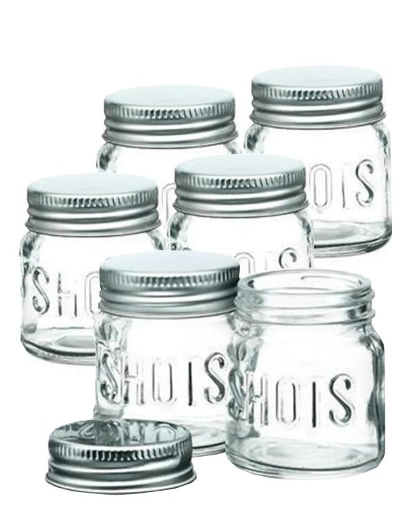 BarCraft Mini Glass Drinks Jars, 6 x 60 ml Supply