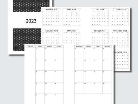 Classic HP Size | 2023 Minimalist Monthly Calendar (SUNDAY Start) PRINTABLE INSERT on Sale