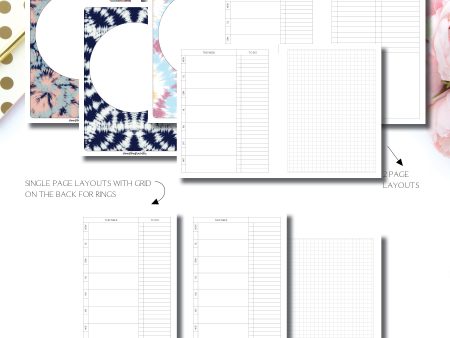 A5 Rings Size | Undated Weekly + Lists Printable Insert Online now