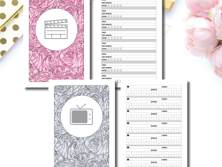 A5 Rings Size | TV & Movie Tracker Bundle Printable Insert Hot on Sale