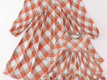 Khaki gingham mom&me dress Online