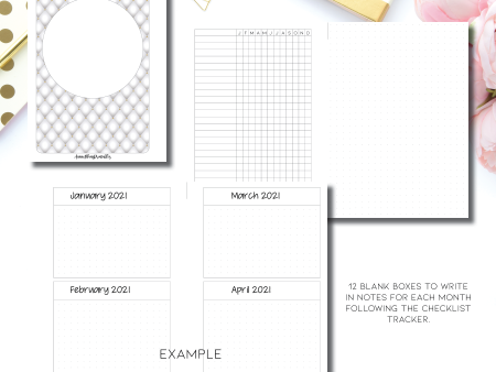 A5 Rings Size | Monthly Checklist Tracker Printable Insert For Sale