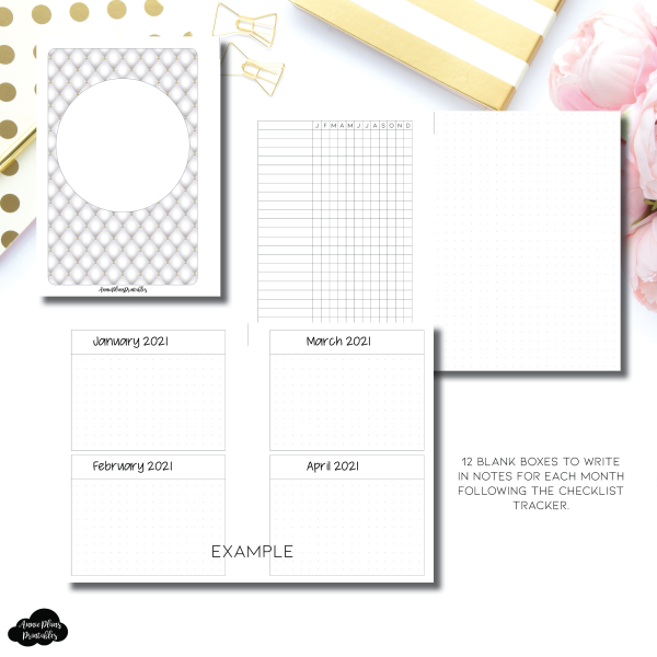 A5 Rings Size | Monthly Checklist Tracker Printable Insert For Sale