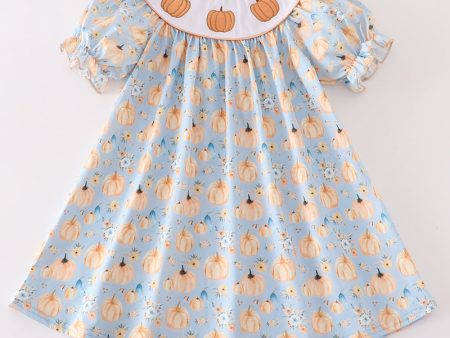 Pumpkin embroidery ruffle dress For Cheap