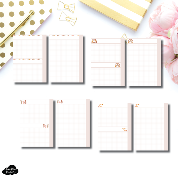 A5 Wide Rings Size | Boho Winter Grid Printable Insert For Discount