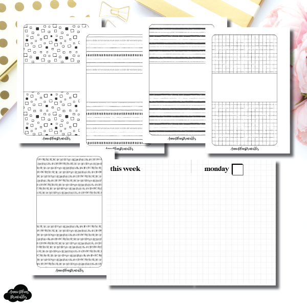 A5 Rings Size | Minimalist Daily Grid Printable Insert Online Sale