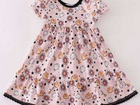 Pink halloween tiered dress For Discount