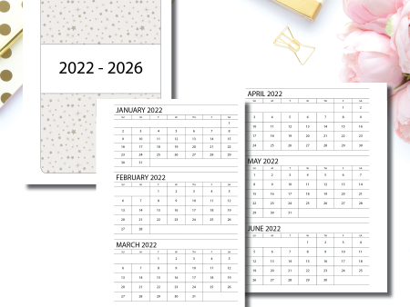 A5 Rings Size | 2022-2026: 5 Year Monthlies Printable Insert For Discount