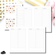 A5 Rings Size | Undated Vertical GRID Week on 4 Page Layout Printable Insert Online now