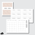 Classic HP Size | 2023 - 2024 SIMPLE FONT Academic Monthly Calendar (SUNDAY Start) PRINTABLE INSERT Online now