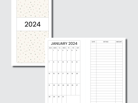 A5 Wide Rings Size | 2024 Monthly Expense Calendar Printable Insert For Discount