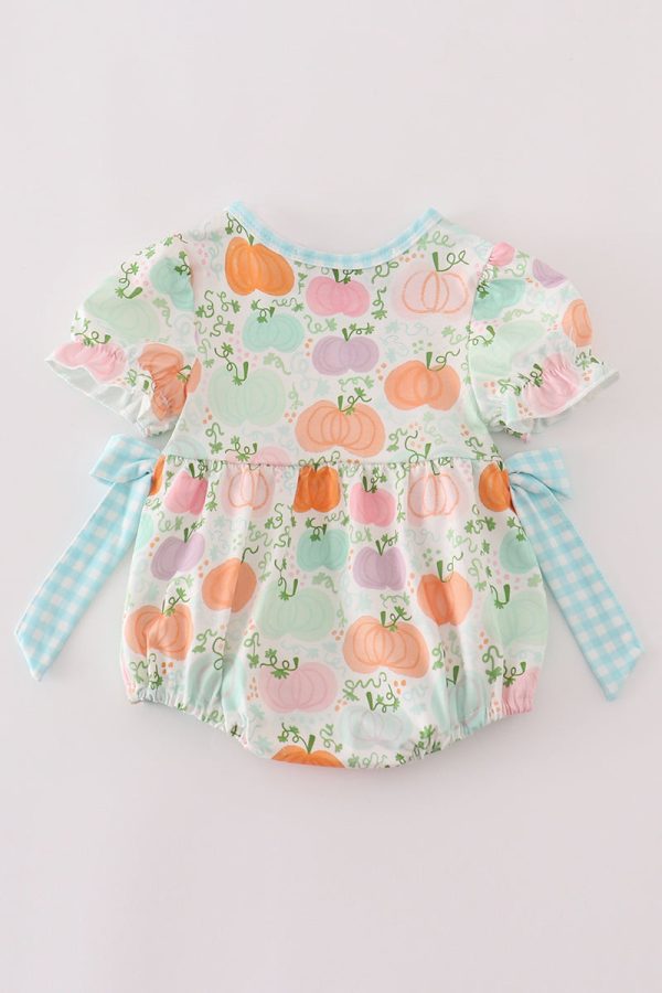 Pumpkin print ruffle girl bubble Sale