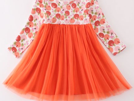 Pink pumpkin print tutu dress on Sale