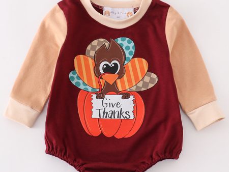 Turkey print boy romper For Sale