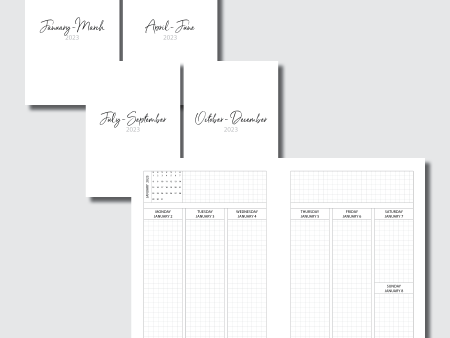 A5 Rings Size | 2023 Week on 2 Pages Vertical with Top Notes Printable Insert Cheap