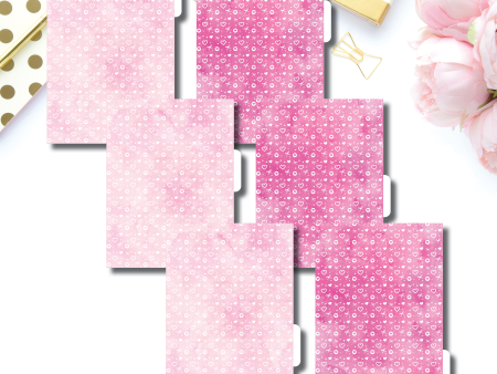 A5 Ring Dividers | Valentines Themed 6 Side Tab Printable Dividers Sale