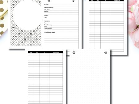 A5 Rings Size: Pet Information Printable Insert Online