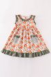 Green pumpkin ruffle dress For Cheap