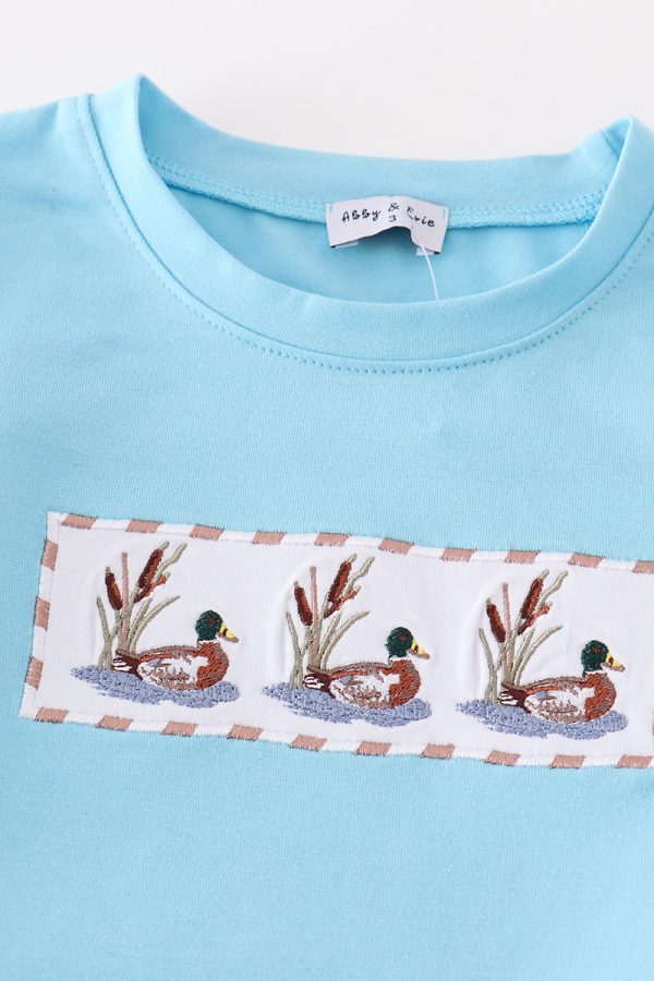 Blue duck embroidery boy set Online now