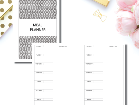 A5 Rings Size | Single Page Weekly Meal Planner Printable Insert Online Sale