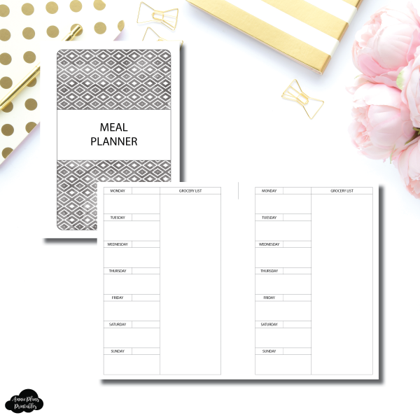 A5 Rings Size | Single Page Weekly Meal Planner Printable Insert Online Sale