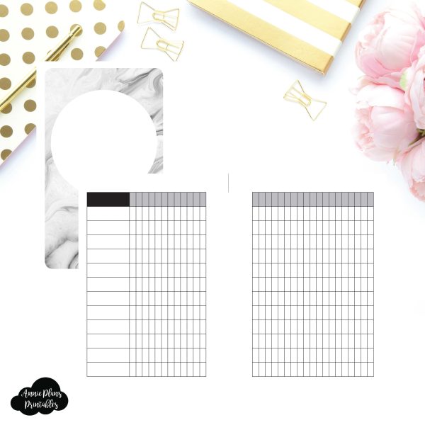 Pocket Rings Size | Undated 12 Month Habit Tracker Printable Insert © Supply