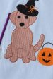 Blue halloween witch dog embroidery girl set Supply