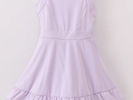 Purple active sporty ruffle tennis dress Hot on Sale