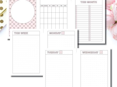 A5 Rings Size | Fox & Pip Undated Daily Dot Grid Collaboration Printable Insert © on Sale