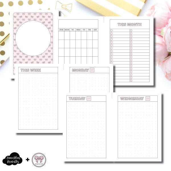 A5 Rings Size | Fox & Pip Undated Daily Dot Grid Collaboration Printable Insert © on Sale