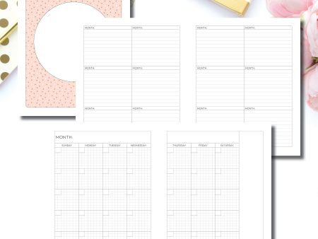 A5 Rings Size | Undated Monthly (Teacher Bundle) Printable Inserts For Discount