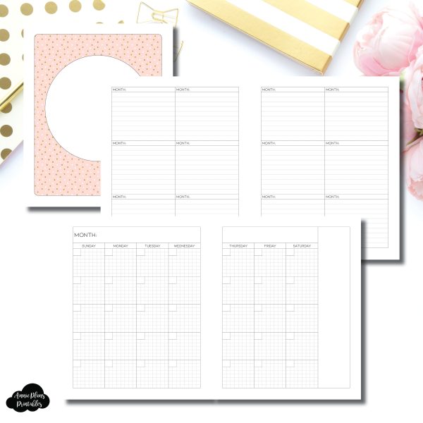 A5 Rings Size | Undated Monthly (Teacher Bundle) Printable Inserts For Discount