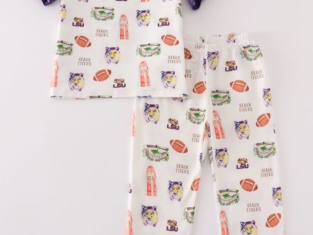 Purple geaux tiger girl pajamas set Discount