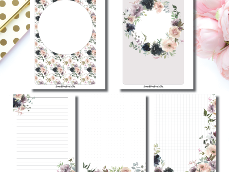 A5 Rings Size | Floral Bliss Notes Printable Insert For Sale