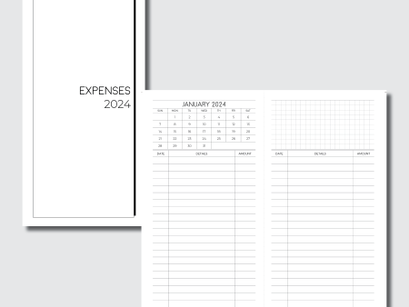 Weeks AE x APP Size | 2024 Monthly Expense Calendar Printable Insert Online Sale