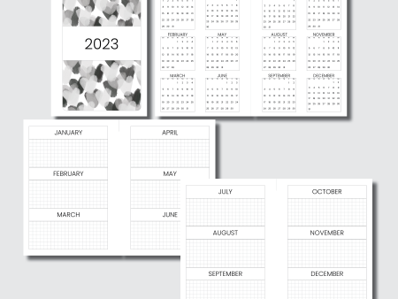 A5 Rings Size | 2023 Year at a Glance on 2 Pages Printable Insert Hot on Sale