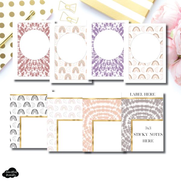 A5 Wide Rings Size | Boho Rainbow Covers + Sticky Note Dashboards Printable Hot on Sale