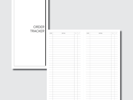 Weeks AE x APP Size | Basic Order Tracker Printable Insert Sale