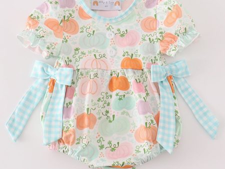 Pumpkin print ruffle girl bubble Sale