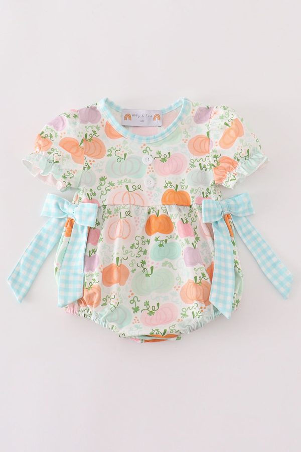 Pumpkin print ruffle girl bubble Sale