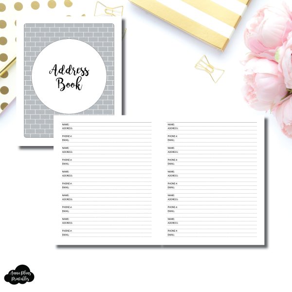 A5 Wide Rings SIZE | Address Book Printable Insert © on Sale