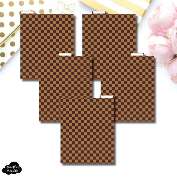 A5 Wide Ring Dividers | Luxe Brown 5 Top Tab Printable Dividers Fashion