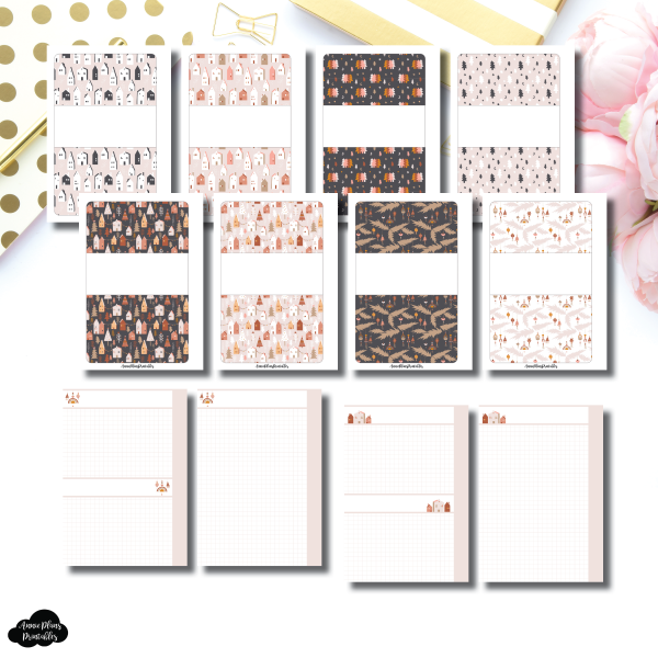 A5 Wide Rings Size | Boho Winter Grid Printable Insert For Discount