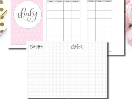 A5 Rings Size | SeeAmyDraw Undated Daily Grid Collaboration Printable Insert © Fashion