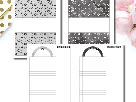 A5 Rings Size | Neutral Valentines List Notes Printable Insert Hot on Sale