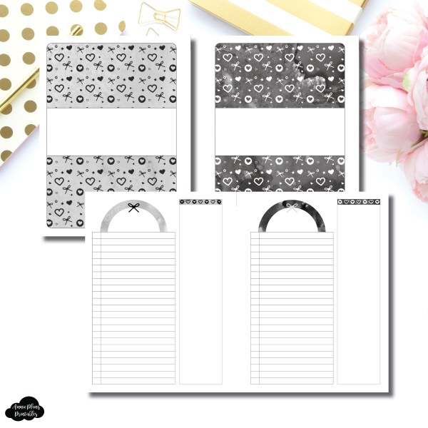 A5 Rings Size | Neutral Valentines List Notes Printable Insert Hot on Sale